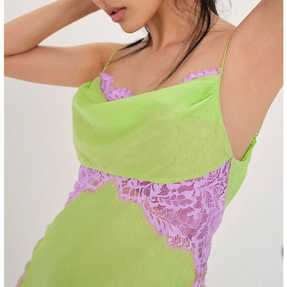 NWT For Love & Lemons Silky Slip Dress - Picture 5 of 14